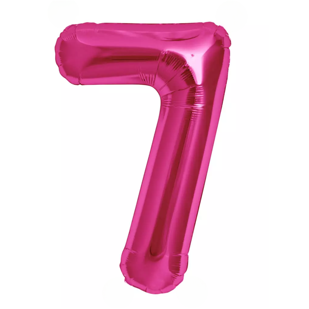 Pink Giant Number Helium Balloons 0-9 - Inflated