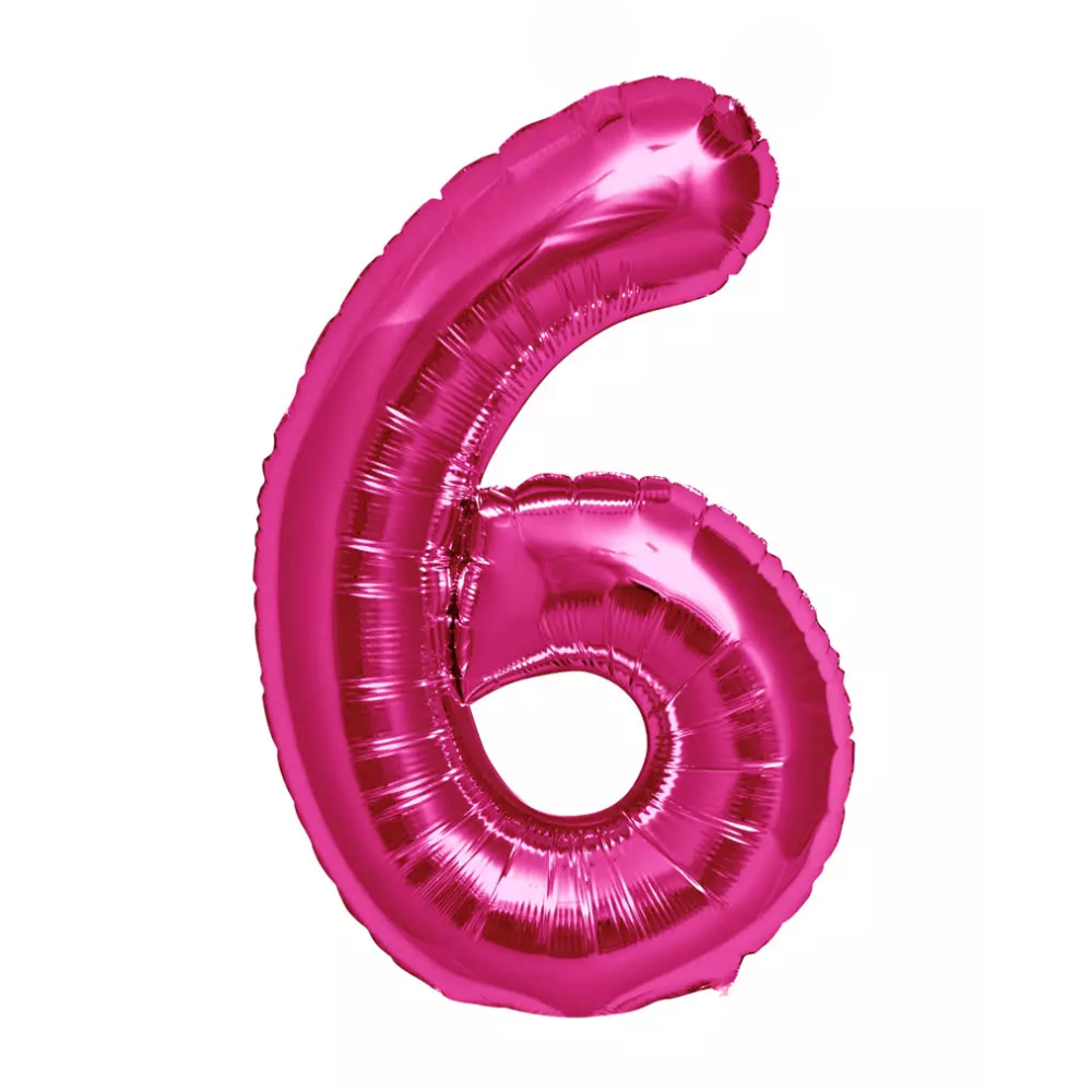 Pink Giant Number Helium Balloons 0-9 - Inflated