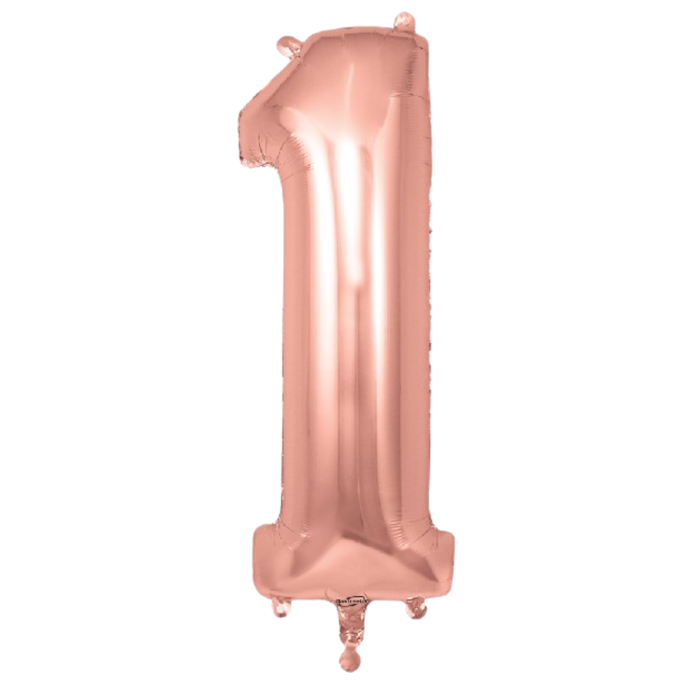 Rose Gold Giant Number Helium Balloons 0-9 - Inflated 34in