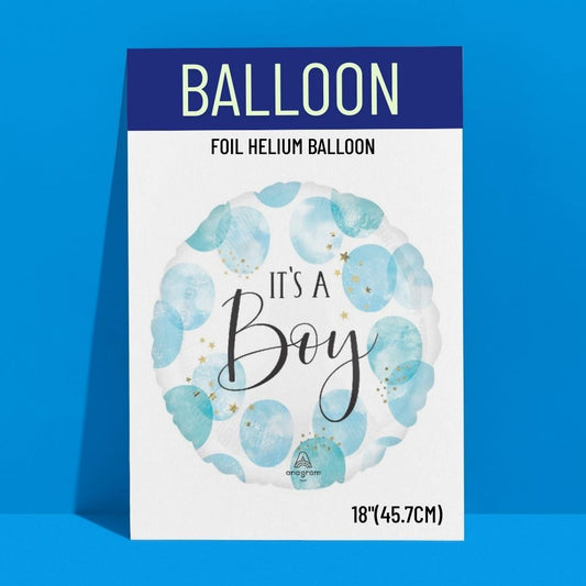 18in baby boy blue watercolour balloon