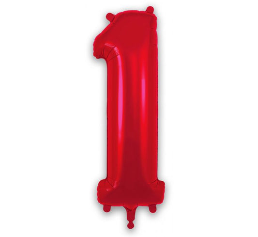 Red Giant Number Helium Balloons 0-9  - Inflated 34in
