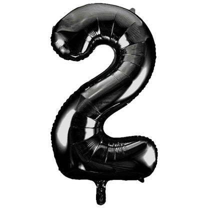 Black Giant Number Helium Balloons 0-9  - Inflated 34in