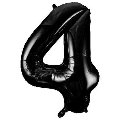 Black Giant Number Helium Balloons 0-9  - Inflated 34in