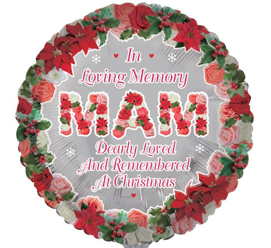 18in MAM REMEMBRANCE XMAS FOIL BALLOON
