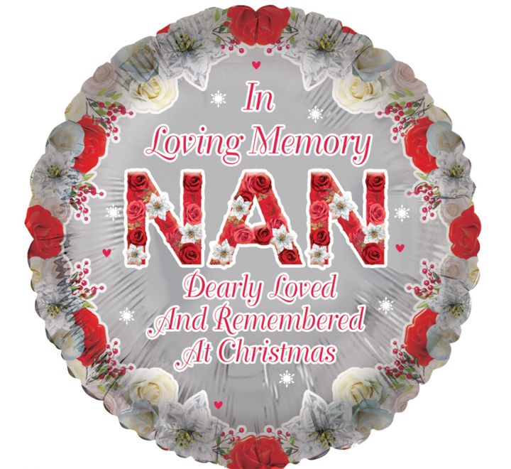 18in NAN REMEMBRANCE XMAS FOIL BALLOON