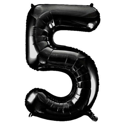 Black Giant Number Helium Balloons 0-9  - Inflated 34in
