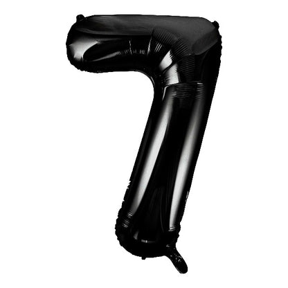 Black Giant Number Helium Balloons 0-9  - Inflated 34in