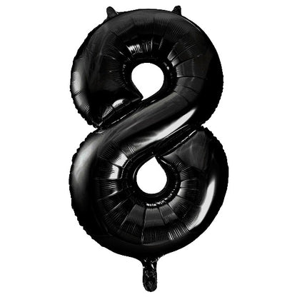 Black Giant Number Helium Balloons 0-9  - Inflated 34in