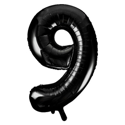Black Giant Number Helium Balloons 0-9  - Inflated 34in