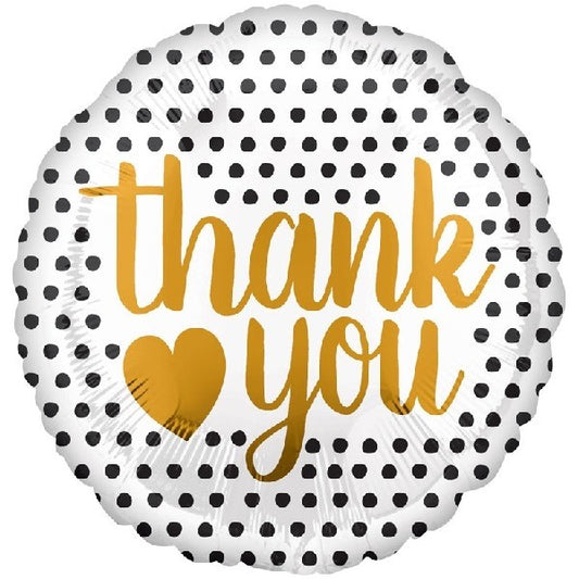 18IN THANK YOU MODERN DOTS BALLOON  026635356497
