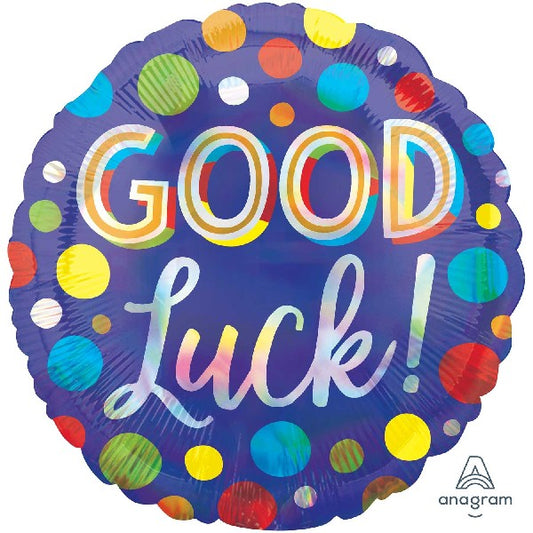18IN GOOD LUCK DOTS IRIDSCENT BALLOON 