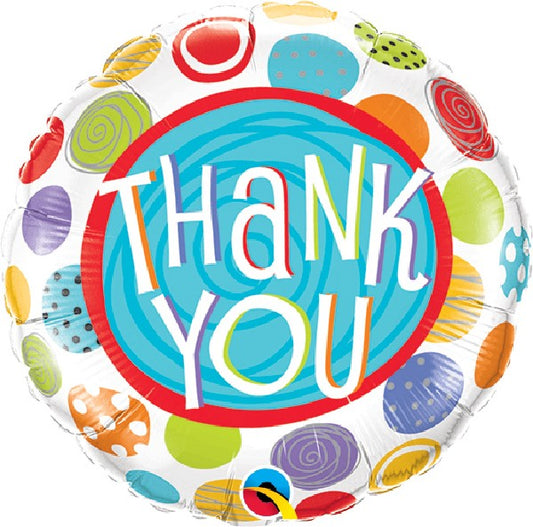 9IN THANK YOU PATTERNED DOTS BALLOON (UNPACKA  071444333184
